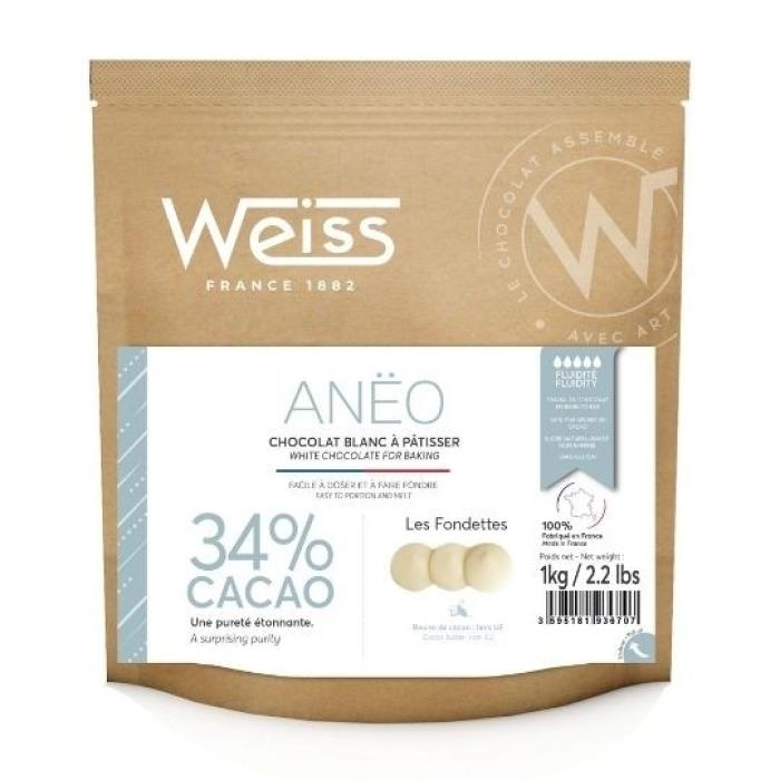 Chocolat à pâtisser blanc Weiss 34% - 250g